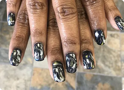 brown hand acrylic nails